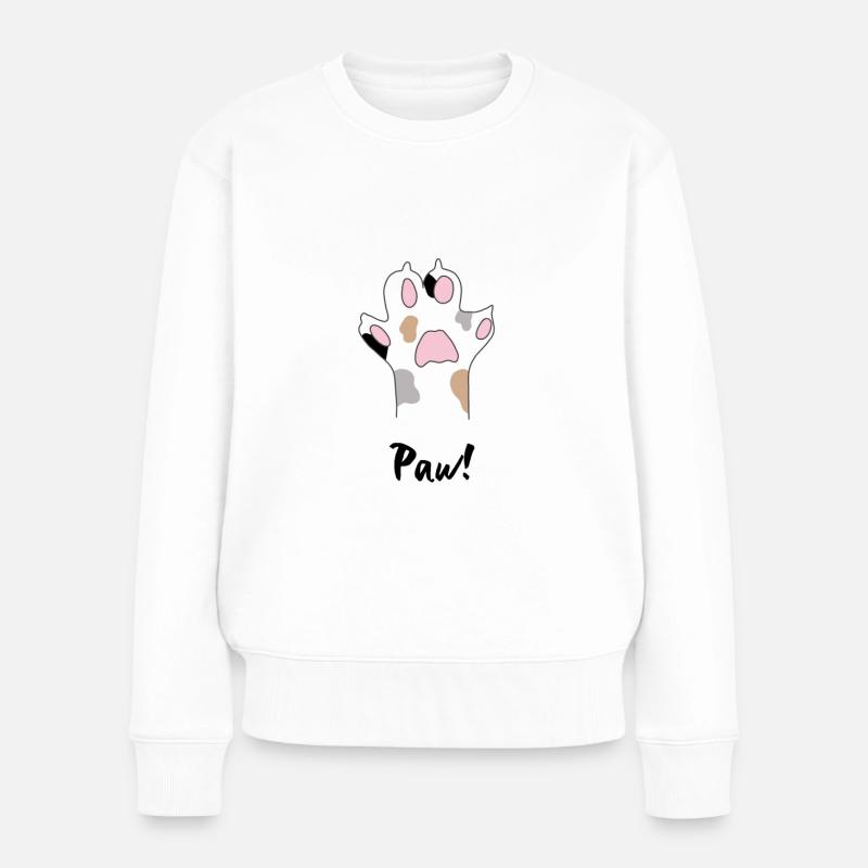 PATTE CHAT Chats Patte - Pull Premium bio Femme - blanc