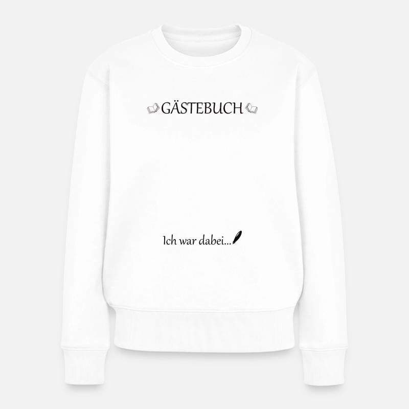 Gästebuch zum selbst gestalten - Frauen Premium Bio Pullover - Weiß