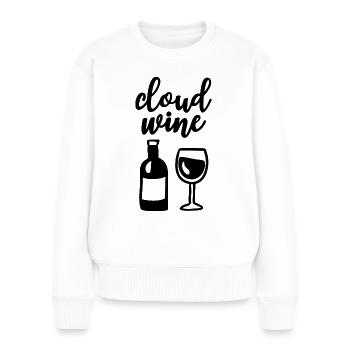 Cloud Vin Verre de vin Bouteille de vin Amateurs de vin - Pull Premium bio Femme - blanc - Devant - Julia (174cm)