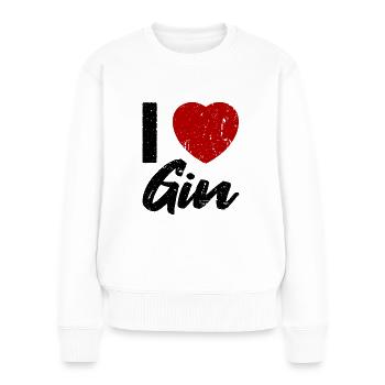 J’adore le Gin - Pull Premium bio Femme - blanc - Devant - Julia (174cm)