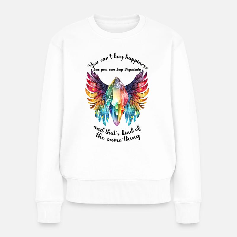 cantbuyhappiness - Frauen Premium Bio Pullover - Weiß