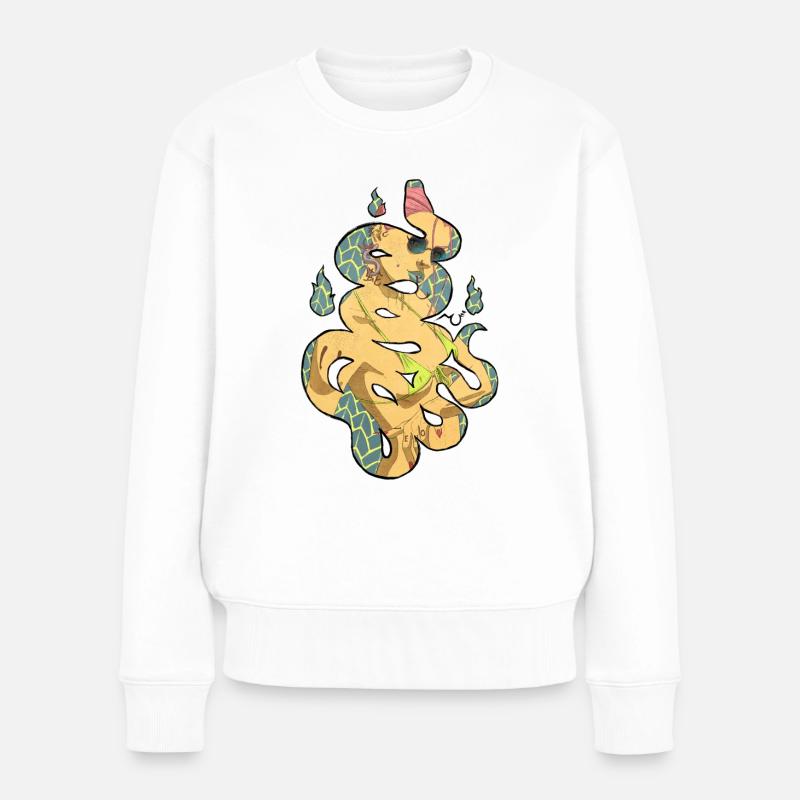 Hebi - Serpent - Pull Premium bio Femme - blanc