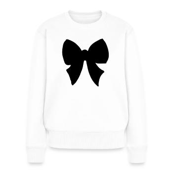 Noeud - papillon - coloré - Pull Premium bio Femme - blanc - Devant - Julia (174cm)