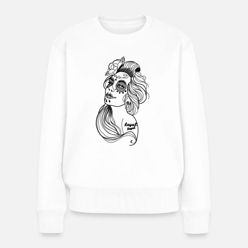La belle La Catrina - Pull Premium bio Femme - blanc