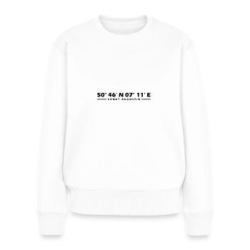 Sankt Augustin Koordinaten - Frauen Premium Bio Pullover - Weiß - Vorne - Julia (174cm)