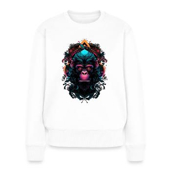 mera art street art monkey five - Women's Premium Organic Jumper - white - Front - Julia (174cm)