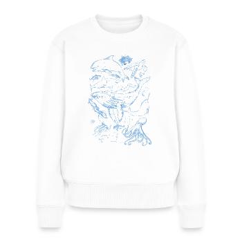 Ocean and sea creatures whale octopus illustration - Women's Premium Organic Jumper - white - Front - Julia (174cm)