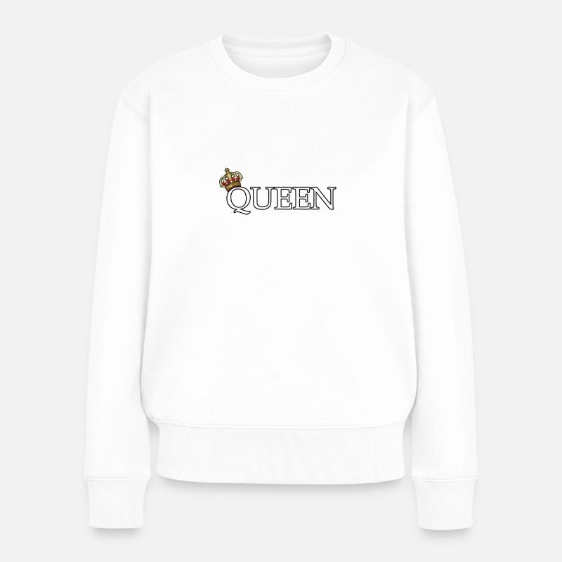 Queen - Frauen Premium Bio Pullover - Weiß