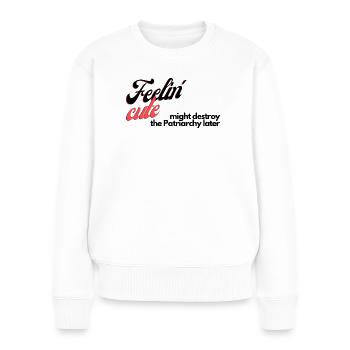 Feelin' mignon - Pull Premium bio Femme - blanc - Devant - Julia (174cm)