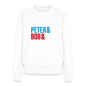 Die Drei ??? Justus&Peter&Bob&DEIN NAME - Frauen Premium Bio Pullover - Weiß - Vorne - Julia (174cm)