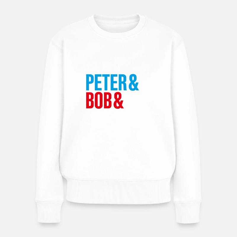 Die Drei ??? Justus&Peter&Bob&DEIN NAME - Frauen Premium Bio Pullover - Weiß