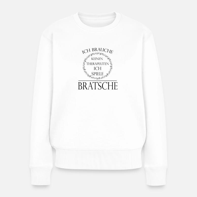 Bratsche Instrument Geschenk - Frauen Premium Bio Pullover - Weiß