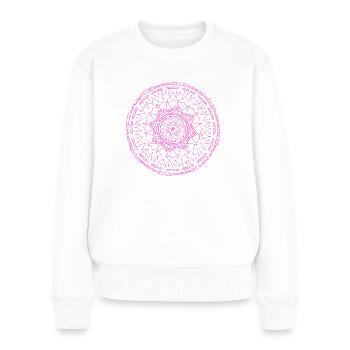 Akashic Field pink - Mandala made with Love - Women's Premium Organic Jumper - white - Front - Julia (174cm)