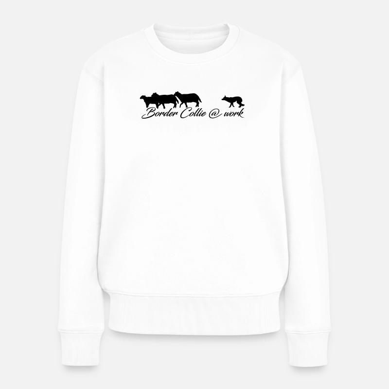 Méfiez-vous du Border Collie - Pull Premium bio Femme - blanc