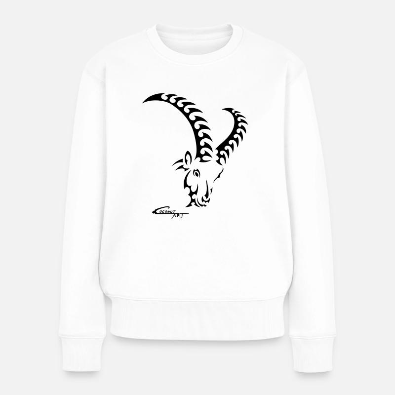 Sternzeichen Steinbock - Frauen Premium Bio Pullover - Weiß