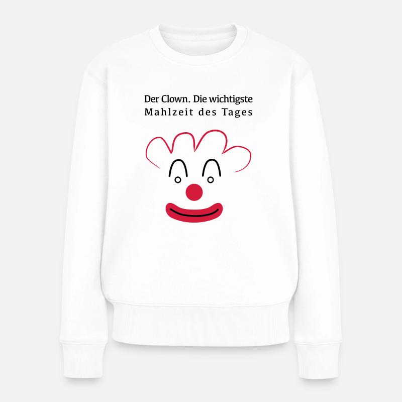 Clown gefrühstückt - Frauen Premium Bio Pullover - Weiß