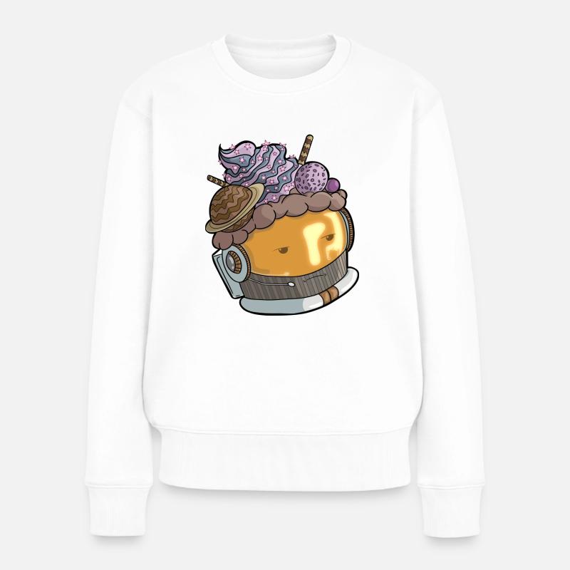 Astro Cupcake - Frauen Premium Bio Pullover - Weiß
