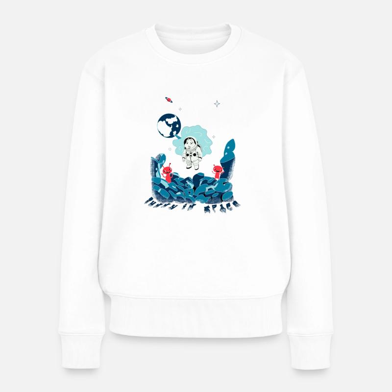 Space Rabbit - Women's Premium Organic Jumper - white