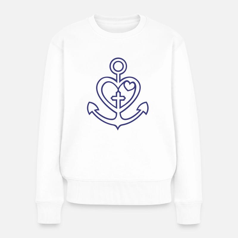 Glaube Liebe Hoffnung (1c) - Frauen Premium Bio Pullover - Weiß