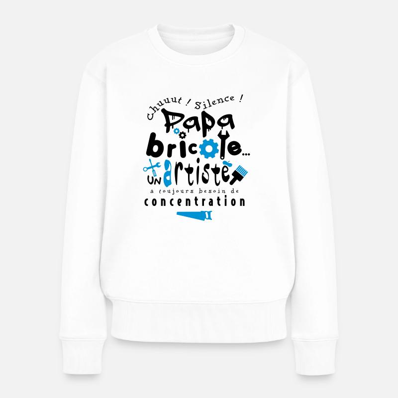 papa bricoleur - Pull Premium bio Femme - blanc