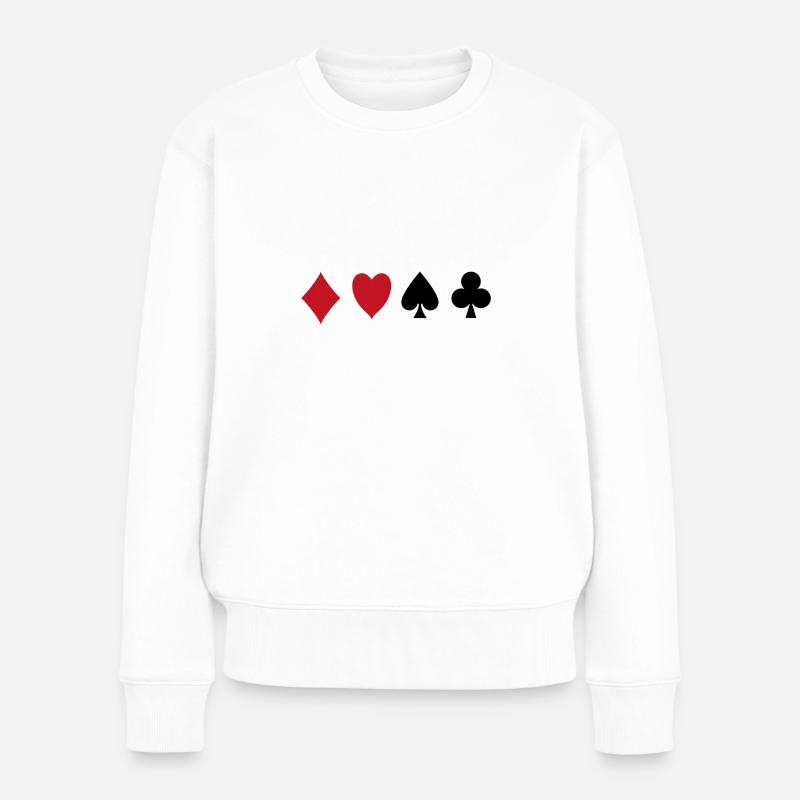 Kartenspiel - Frauen Premium Bio Pullover - Weiß