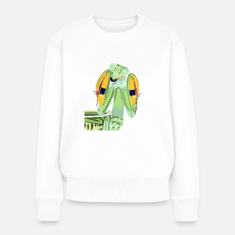 Mantis religiosa mante religieuse de face - Pull Premium bio Femme - blanc
