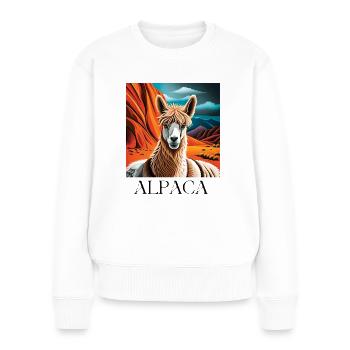Alpaca - Frauen Premium Bio Pullover - Weiß - Vorne - Julia (174cm)