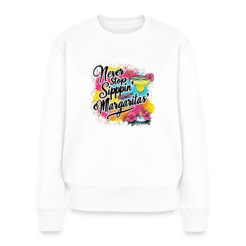 N’arrêtez jamais de siroter des margaritas design - Pull Premium bio Femme - blanc - Devant - Julia (174cm)