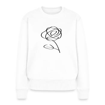 Symbole fleur noir design tendance cool - Pull Premium bio Femme - blanc - Devant - Julia (174cm)
