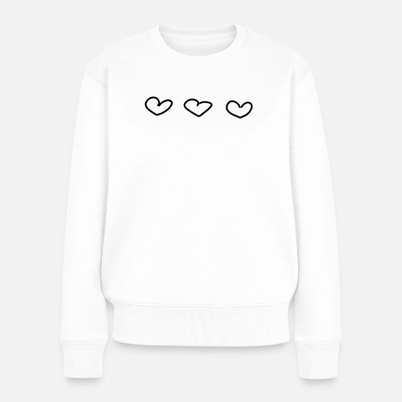 Herzen Herz - Frauen Premium Bio Pullover - Weiß