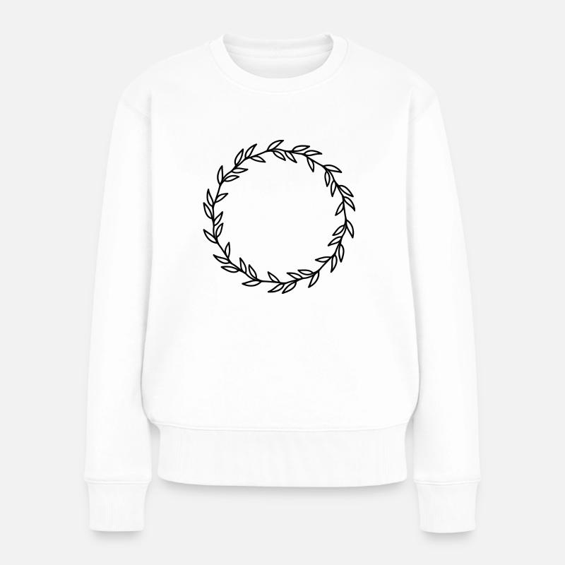 Wreath2 - Frauen Premium Bio Pullover - Weiß