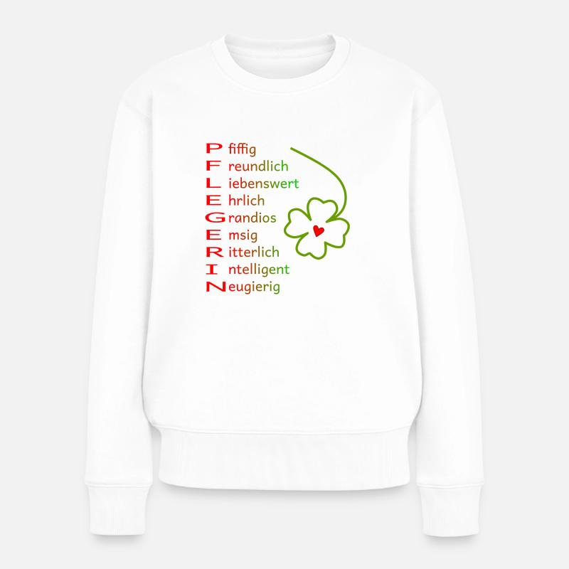 Pflegerin - Frauen Premium Bio Pullover - Weiß