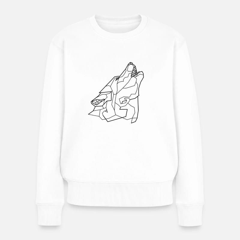 Howling Wolf - Women's Premium Organic Jumper - white