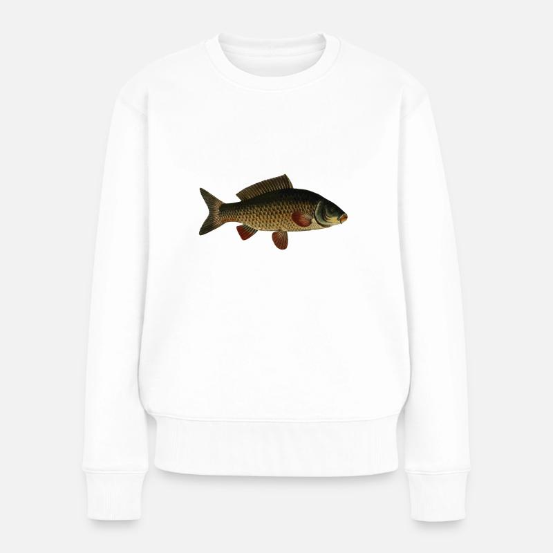 Karpfen Fisch - Frauen Premium Bio Pullover - Weiß