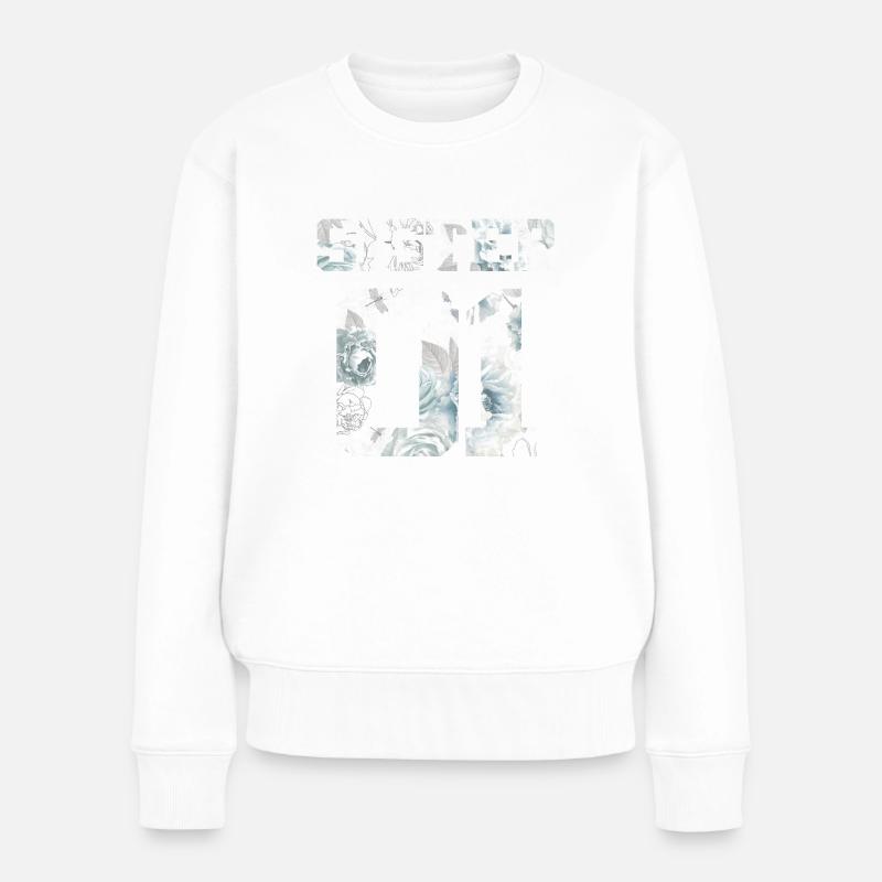 Schwester Sister bff Freunde Kombi Freundschaft - Frauen Premium Bio Pullover - Weiß