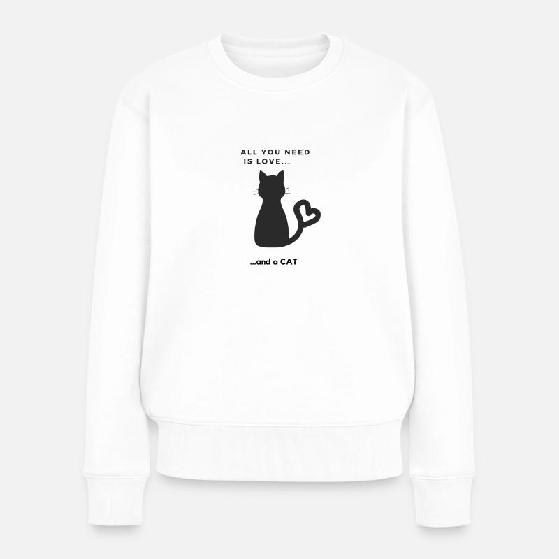 Design Chat doux - Pull Premium bio Femme - blanc