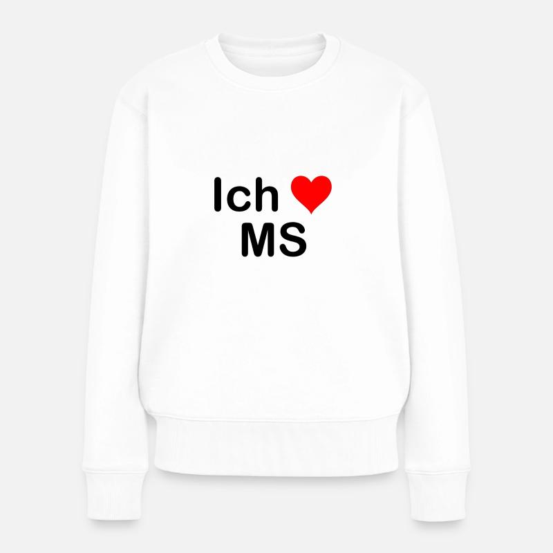 Ich liebe MS - Münster | Heimat | Geschenk - Frauen Premium Bio Pullover - Weiß