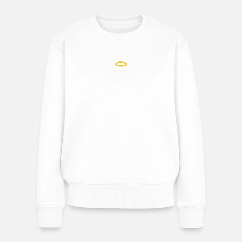 Engel Schutzengel Engelchen Gott Religion Teufel - Frauen Premium Bio Pullover - Weiß