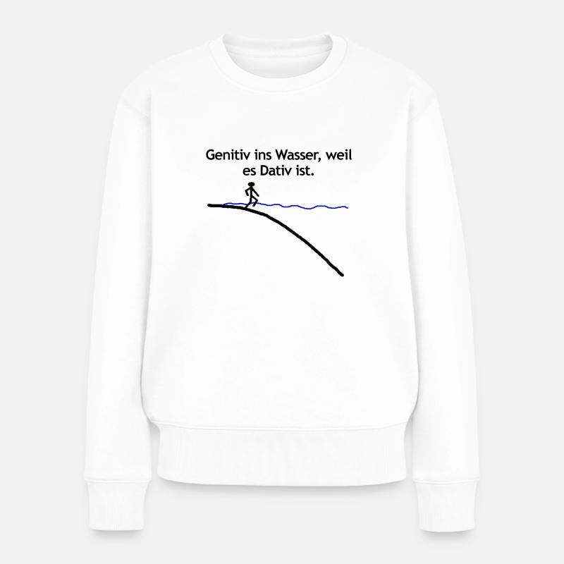 Genitiv - Frauen Premium Bio Pullover - Weiß