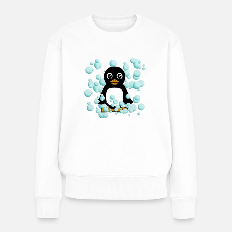 Pinguin - Frauen Premium Bio Pullover - Weiß