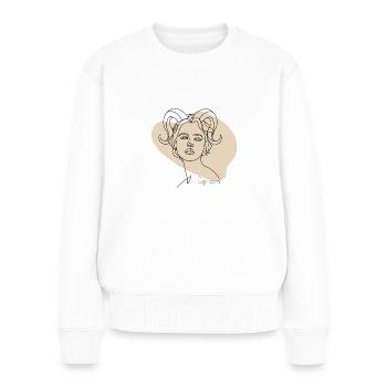 Signe du zodiaque « Capricorne » Capricorne - Pull Premium bio Femme - blanc - Devant - Julia (174cm)