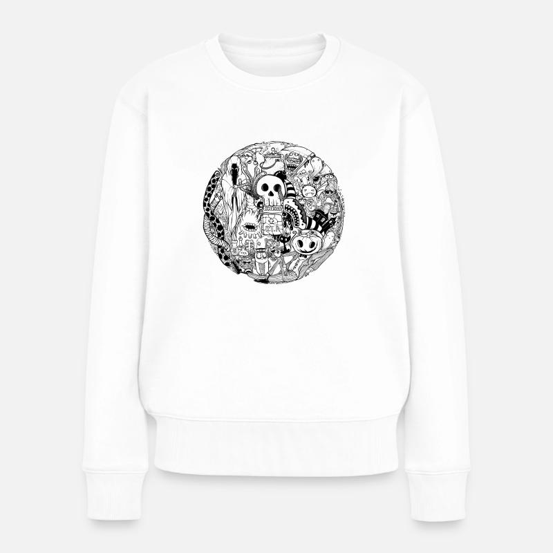 Halloween T-Shirt - Frauen Premium Bio Pullover - Weiß
