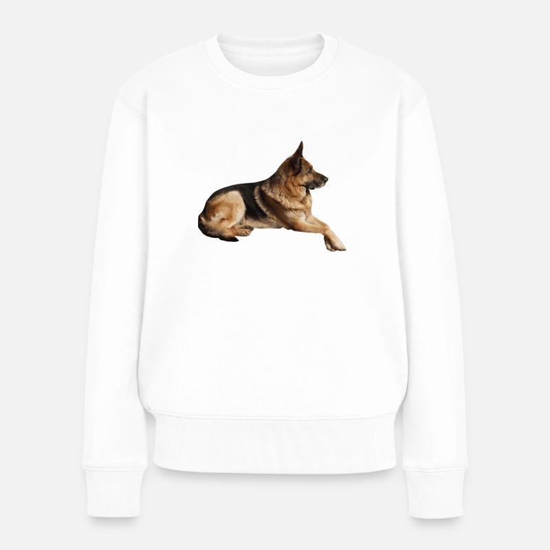 Der Schäferhund ist nicht nur Wachhund - Frauen Premium Bio Pullover - Weiß