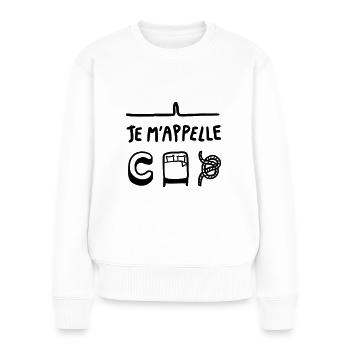 CÉLINE - Pull Premium bio Femme - blanc - Devant - Julia (174cm)
