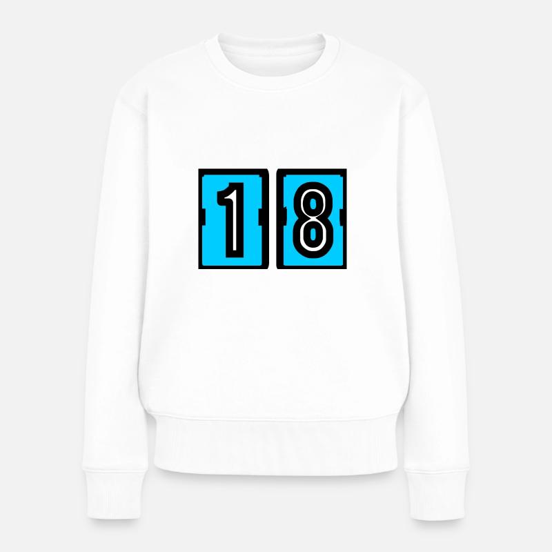18. 18. GEBURTSTAG. GEBURTSTAG 18 JAHRE. 18 - Frauen Premium Bio Pullover - Weiß