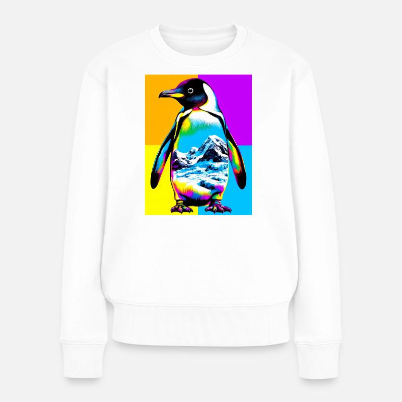 Pinguin - Frauen Premium Bio Pullover - Weiß