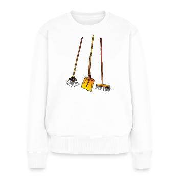 Leaf rake, shovel and broom - Women's Premium Organic Jumper - white - Front - Julia (174cm)