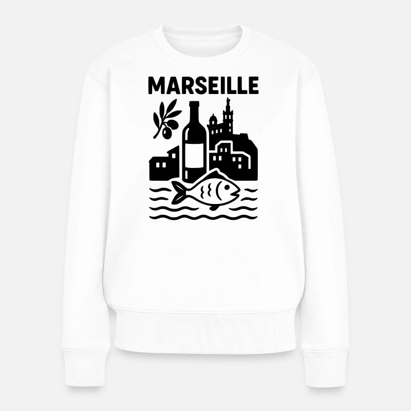 Marseille Silhouette - Pull Premium bio Femme - blanc