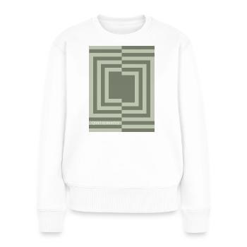 Symétrie silencieuse Affiche géométrique minimale - Pull Premium bio Femme - blanc - Devant - Julia (174cm)