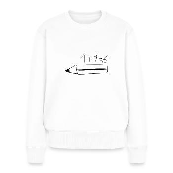 stift zeichnen - Frauen Premium Bio Pullover - Weiß - Vorne - Julia (174cm)